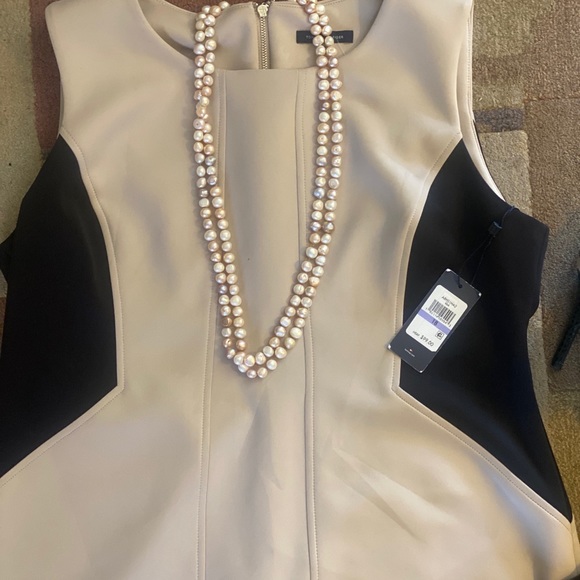 tommy hilfiger color block tan/black scuba dress - Picture 6 of 14